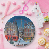 ヴィンテージビクトリアンクリスマスビレッジ ペーパープレート (パーティー)