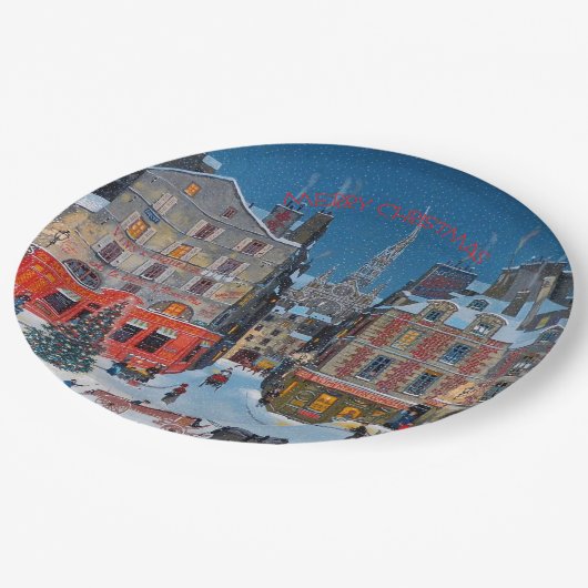 ヴィンテージビクトリアンクリスマスビレッジ ペーパープレート (アングル)