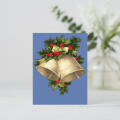 ヴィンテージビクトリアンクリスマスベルカード、シール シーズンポストカード (スタンド正面)