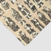 ヴィンテージビクトリアンクリスマスベージュサンタパターン 薄葉紙 (詳細)