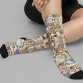 ヴィンテージビクトリアンクリスマスホリデーサンタ ソックス