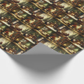 ヴィンテージビクトリアンクリスマスホリデーラッピング紙 ラッピングペーパー (角)