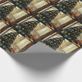 ヴィンテージビクトリアンクリスマスホリデーラッピング紙 ラッピングペーパー (角)