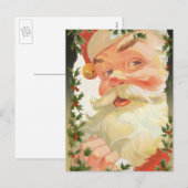 ヴィンテージビクトリアンクリスマスホリ葉ーズ縁ど シーズンポストカード (正面/裏面)