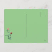 ヴィンテージビクトリアンクリスマスレッドローズブーケ シーズンポストカード (裏面)