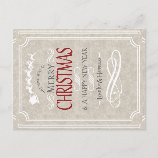 「ヴィンテージビクトリアンクリスマス」はがき ポストカード (正面)