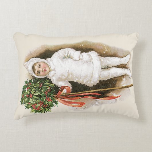 ヴィンテージビクトリアンクリスマス アクセントクッション (正面)