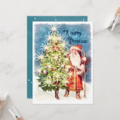 ヴィンテージビクトリアンクリスマス カード (正面/裏面インサイチュ)