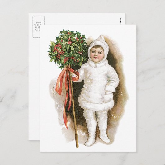 ヴィンテージビクトリアンクリスマス シーズンポストカード (正面/裏面)