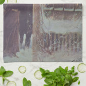 ヴィンテージビクトリアンクリスマス、パーティーの人々 キッチンタオル (折り畳み)