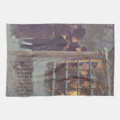 ヴィンテージビクトリアンクリスマス、パーティーの人々 キッチンタオル (横)