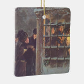 ヴィンテージビクトリアンクリスマス、パーティーの人々 セラミックオーナメント (右)