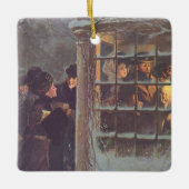 ヴィンテージビクトリアンクリスマス、パーティーの人々 セラミックオーナメント (正面)
