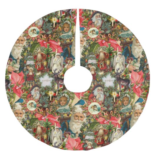 ヴィンテージビクトリアンクリスマス ブラッシュドポリエステルツリースカート (正面)