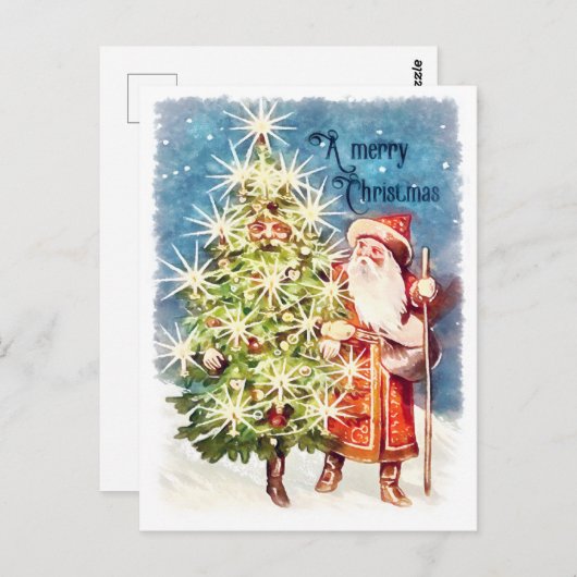 ヴィンテージビクトリアンクリスマス ポストカード (正面/裏面)