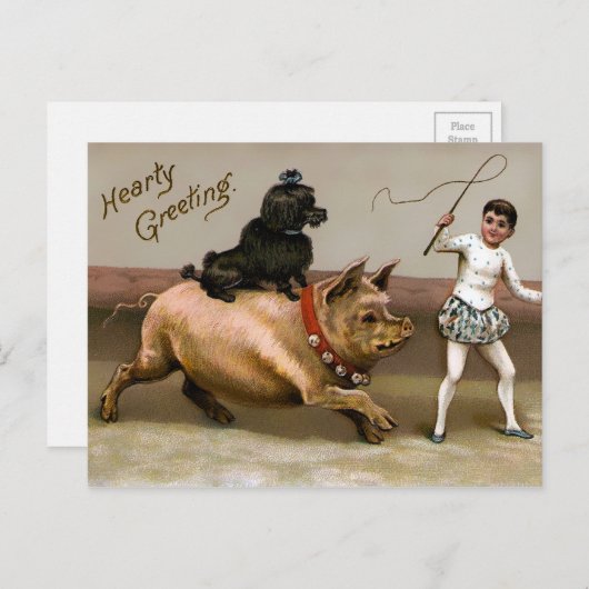 ヴィンテージビクトリアンクリスマス ポストカード (正面/裏面)