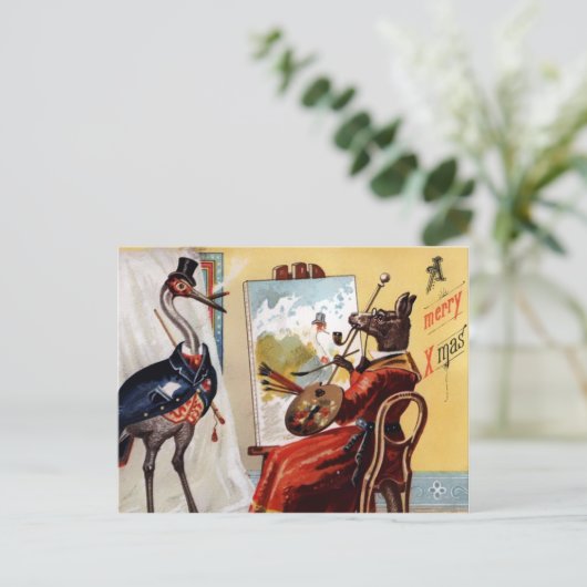 ヴィンテージビクトリアンクリスマス ポストカード (スタンド正面)