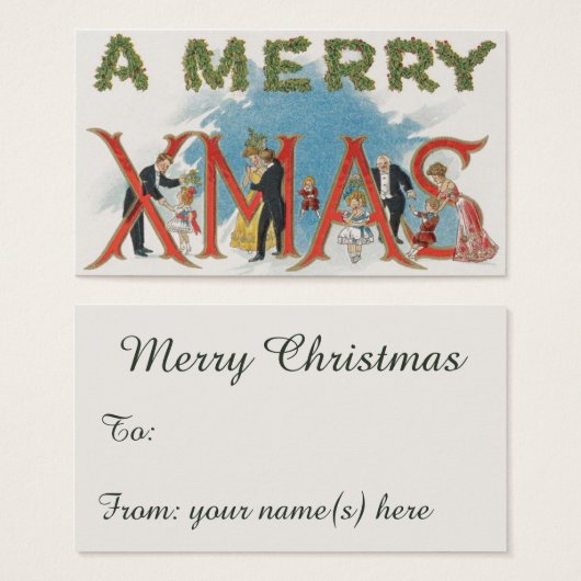 ヴィンテージビクトリアンクリスマス、メリークリスマスパーティー (正面&裏面)