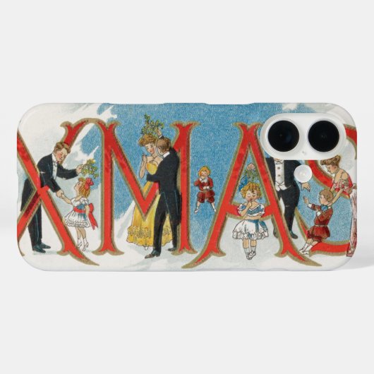 ヴィンテージビクトリアンクリスマス、メリークリスマスパーティー Case-Mate iPhoneケース (裏面 (横))