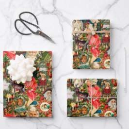 ヴィンテージビクトリアンクリスマス ラッピングペーパーシート