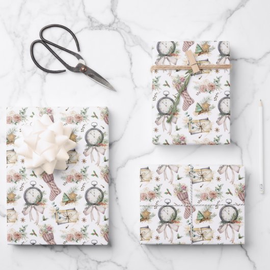 ヴィンテージビクトリアンクリスマス ラッピングペーパーシート (正面)