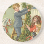 ヴィンテージビクトリアンクリスマ飾ス コースター (正面)
