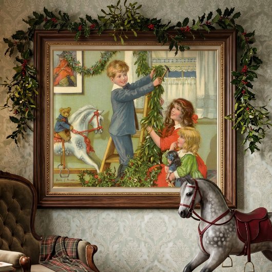 ヴィンテージビクトリアンクリスマ飾ス ポスター