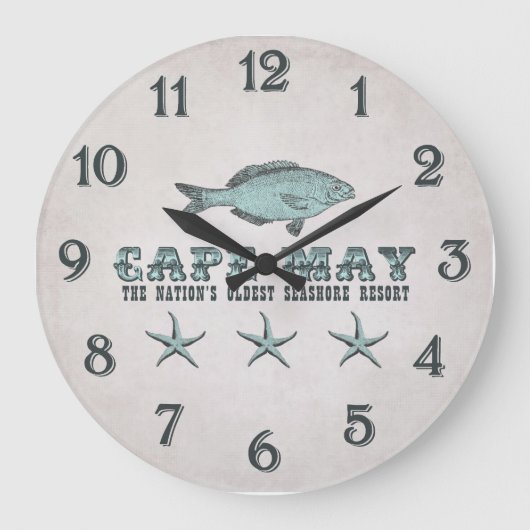 ヴィンテージビクトリアンケープメイ最古シーショアリゾート ラージ壁時計 (正面)