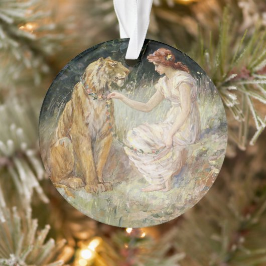 ヴィンテージビクトリアンコケットレディアンドタイガー オーナメント (ツリー)