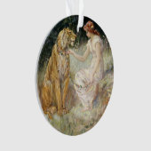 ヴィンテージビクトリアンコケットレディアンドタイガー オーナメント (正面)