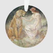 ヴィンテージビクトリアンコケットレディアンドタイガー オーナメント (正面)