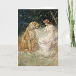 ヴィンテージビクトリアンコケットレディアンドタイガー カード