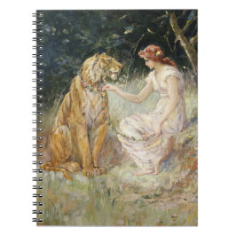 ヴィンテージビクトリアンコケットレディアンドタイガー ノートブック