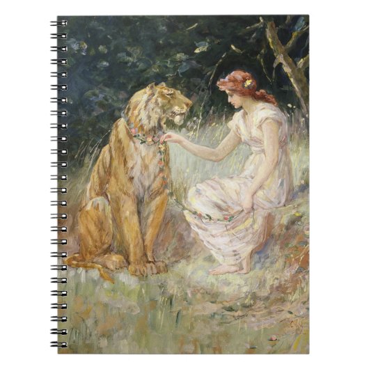 ヴィンテージビクトリアンコケットレディアンドタイガー ノートブック (正面)