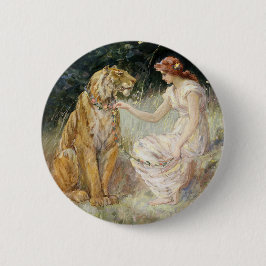 ヴィンテージビクトリアンコケットレディアンドタイガー 缶バッジ