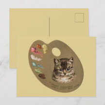 ヴィンテージビクトリアンコテージコアクリスマスキャットアーティスト