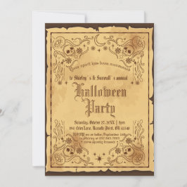 ヴィンテージビクトリアンゴシックウィッチハローウィンパーティ 招待状