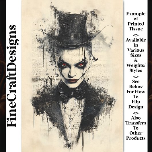 ヴィンテージビクトリアンゴシックキャラクターBC1デクページ 薄葉紙