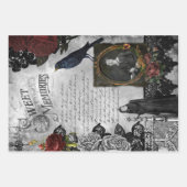 ヴィンテージビクトリアンゴシックハロウィーンエフエメラ ラッピングペーパーシート (正面3)