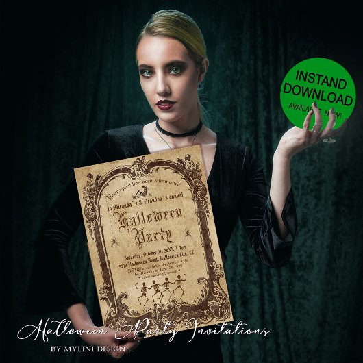 ヴィンテージビクトリアンゴシックハローウィンパーティ 招待状