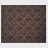 ヴィンテージビクトリアンゴシックバラダマスクシャビー ラッピングペーパー (フラット)