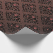 ヴィンテージビクトリアンゴシックバラダマスクシャビー ラッピングペーパー (角)