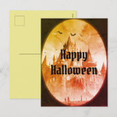 ヴィンテージビクトリアンゴシック不気味ハッピーハローウィン シーズンポストカード (正面/裏面)