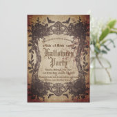 ヴィンテージビクトリアンゴシック性の不気味なハローウィンパーティ 招待状 (スタンド正面)