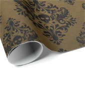 ヴィンテージビクトリアンゴシック様式のスカルはシャビー ラッピングペーパー (ロールコーナー)