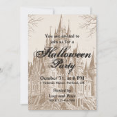 ヴィンテージビクトリアンゴシック様式の怖いハロウィーン 招待状 (正面)