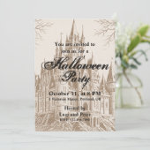 ヴィンテージビクトリアンゴシック様式の怖いハロウィーン 招待状 (スタンド正面)