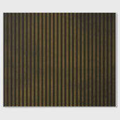 ヴィンテージビクトリアンゴシック金ゴールド黒いストライプ ラッピングペーパー (フラット)