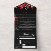 ヴィンテージビクトリアンゴシ結婚ック オールインワン招待状 (内側)