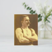 ヴィンテージビクトリアンサイドショーストロングマン ポストカード (スタンド正面)